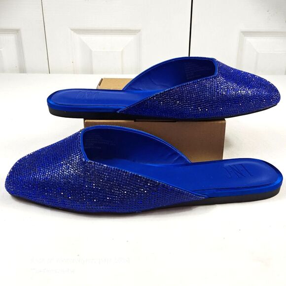 Women's INC Joslyn Crystal Square Toe Slip-On Mule Flats US Size 8.5 - Picture 2 of 7